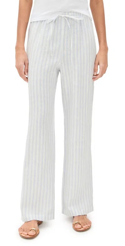 Reformation Olina Linen Pants Swan Stripe
