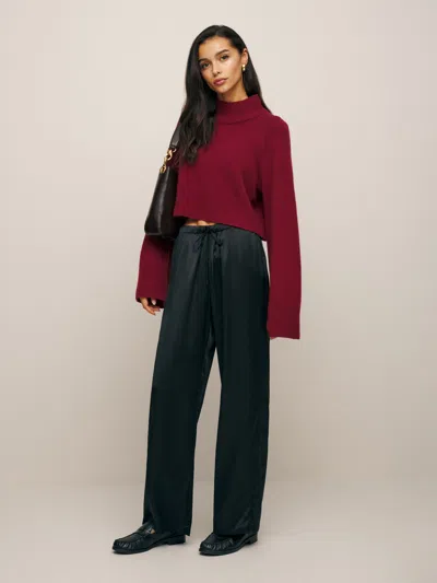 Reformation Olina Silk Pant In Black