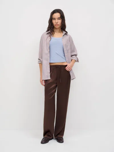 Reformation Olina Silk Pant Brown Xs