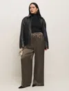 Reformation Olina Silk Pant Es In Morel