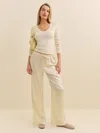 Reformation Olina Silk Pant In Sugar