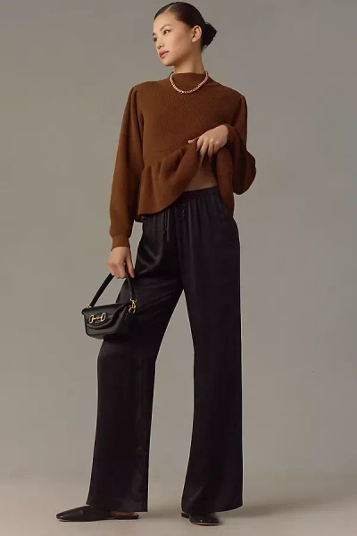 Reformation Olina Silk Pants In Black