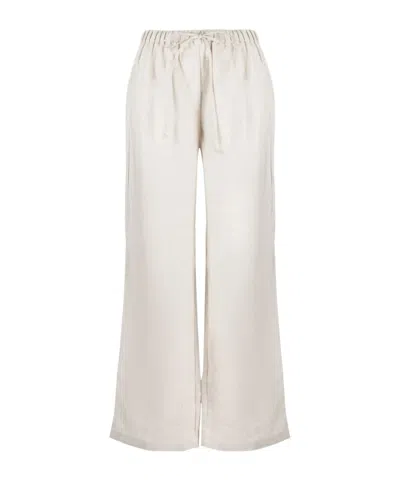 Reformation Olina Straight-leg Linen Trousers In White