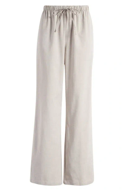 Reformation Olina Tie Waist Wide Leg Trousers In Natural