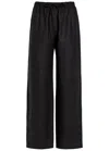 Reformation Olina Drawstring Straight Leg Linen Pants In Black