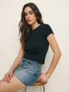 Reformation Olive Knit Top In Black