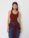 Reformation Olive Tank In Burgundy