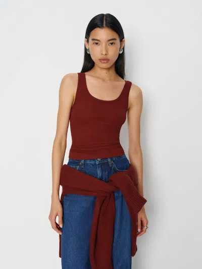 Reformation Olive Tank In Burgundy