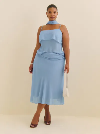 Reformation Olivia Low Waist Skirt Es In Ice Water