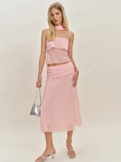 Reformation Jupe Taille Basse Olivia In Rose
