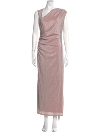 Pre-owned Reformation One-shoulder Long Dress In Pink