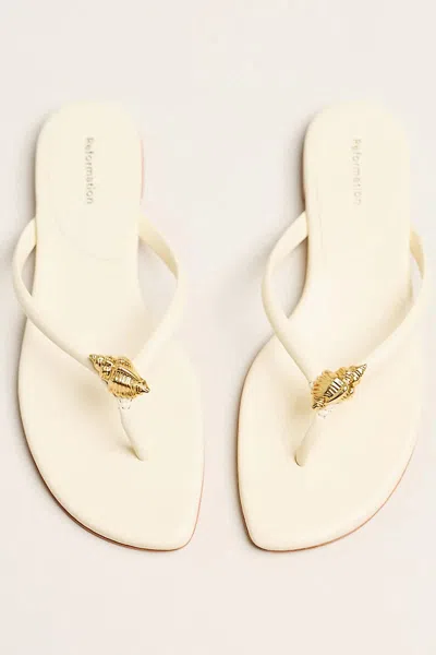 Reformation Onyx Flip-flop Sandals In White