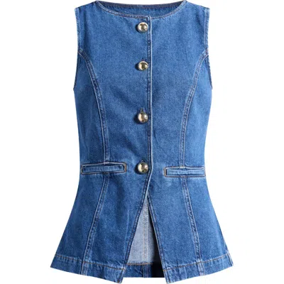 Reformation Ophelia Sleeveless Denim Top In Keila