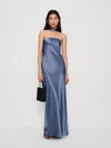 Reformation Oren Silk Dress In Blue