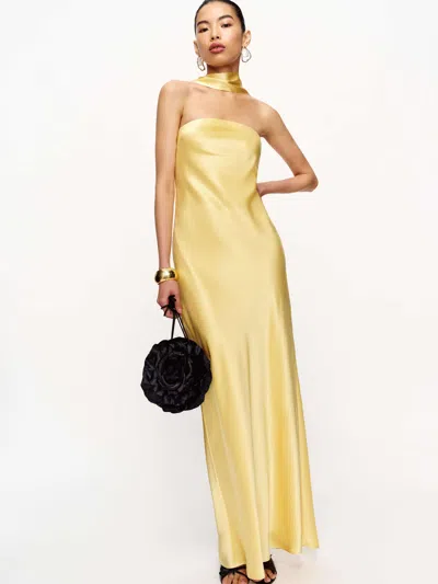 Reformation Oren Silk Dress In Sunshine