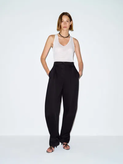 Reformation Oria Barrel Leg Pant Black 8