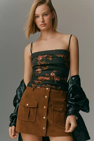 Reformation Orion Ruched Tank Top In Green