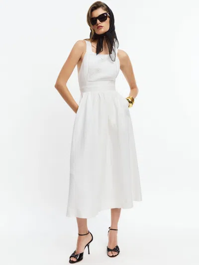 Reformation Orson Linen Dress In White