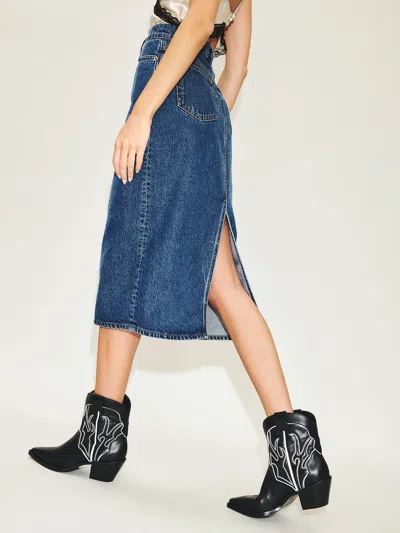 Reformation Otto Mini Western Boot In Black / Ivory