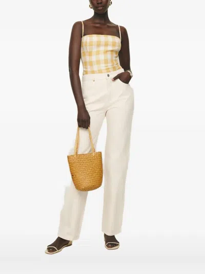 Reformation Overland Linen Top In Yellow