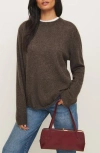 Reformation Cashmere Boyfriend Sweater Walnut In Walnut