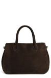 Reformation Oversized Patrizia Bowling Bag In Boss Suede