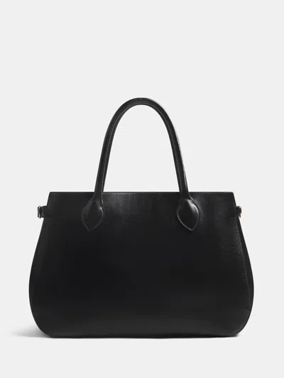 Reformation Oversized Patrizia Bag Leather Black In Blue