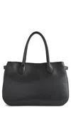 Reformation Oversized Patrizia Bowling Bag In Black Leather