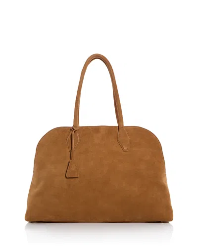 Reformation Oversized Seraphina Suede Tote In Brown