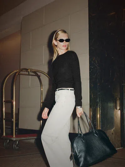 Reformation Oversized Seraphina Tote Black Leather