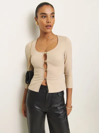 Reformation Owen Knit Top In Fior Di Latte
