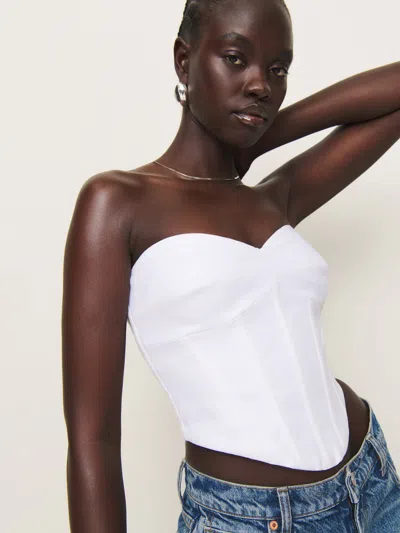 Reformation Pacie Linen Top In White