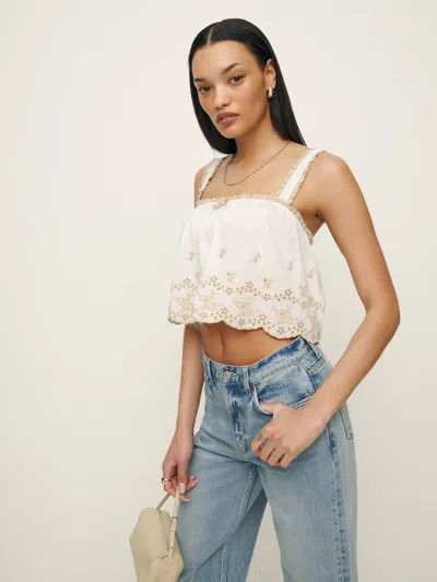 Reformation Paige Top In White