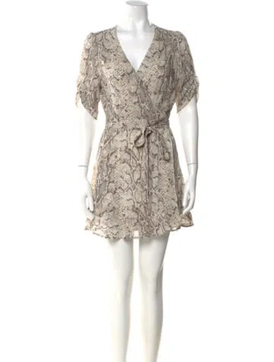 Pre-owned Reformation Paisley Print V-neck Tunic In Neutral