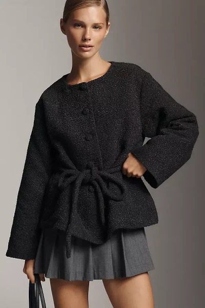 Reformation Palmer Belted Jacket In Black