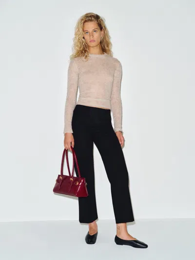 Reformation Palmer Cropped Knit Pant Black 0