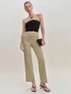 Reformation Palmer Cropped Knit Pant In Khaki