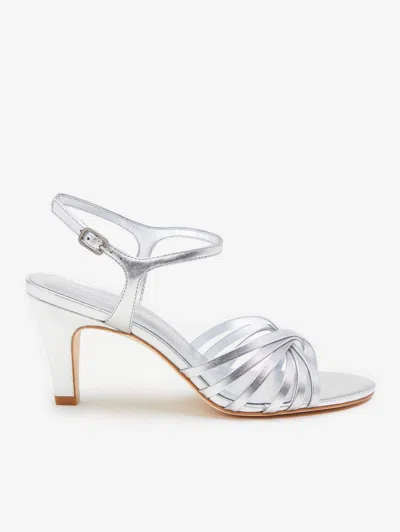 Reformation Paloma Heeled Sandal In Silver