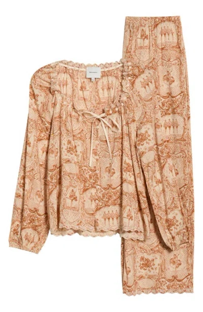 Reformation Paloma Long Sleeve Pajamas In Pink