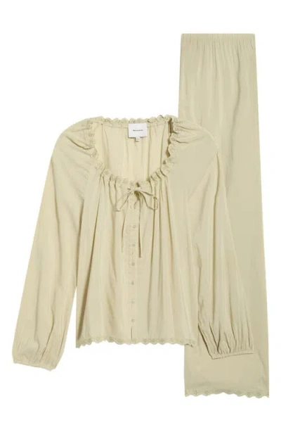 Reformation Paloma Relaxed Fit Organic Cotton Blend Pajamas In Neutral