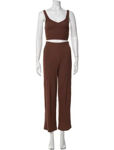 Pre-owned Reformation Pant Set In Brown