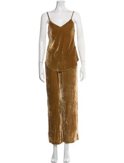 Pre-owned Reformation Pant Set In Gold