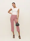 Reformation Pantalon Capri Taille Basse En Lin Petra Spécial Petites In Pink