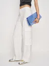Reformation Pantalon Cargo À Taille Basse En Popeline Vida In White