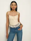 Reformation Paola Linen Top In Sugar