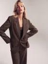 Reformation Parker Oversized Blazer In Brown