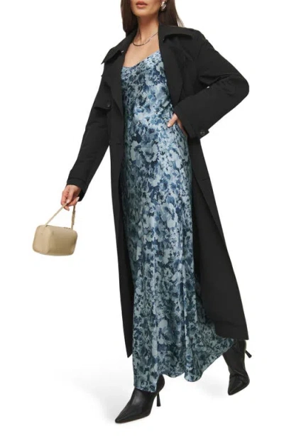 Reformation Parma Floral Silk Maxi Slipdress In Bliss