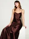 Reformation Petites Ady Velvet Dress In Mahogany