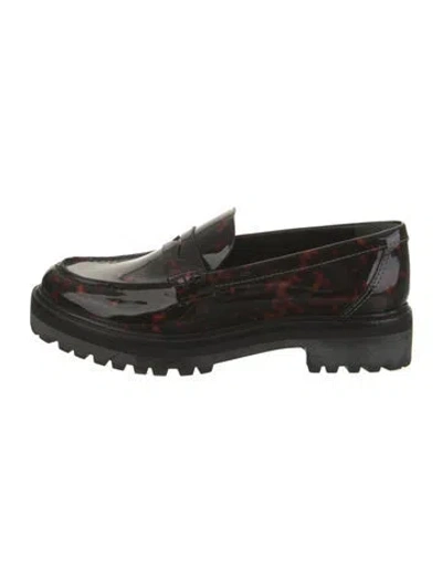 Pre-owned Reformation Patent Leather Animal Print Loafers In Multicolor