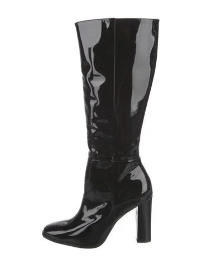 Pre-owned Reformation Patent Leather Boots In Black